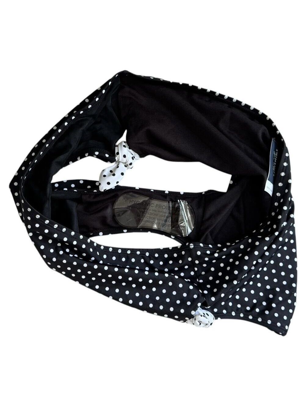 Swimsuits For All Bikini Sz 38G/20 Black White Polka Dot Bow High Waist Brief - Picture 4 of 11